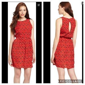 BB DAKOTA Chevron Print Dress in red